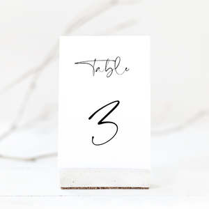 Black and White Wedding Table Number Card Template