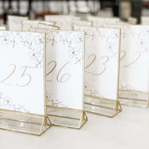 Wedding Table Number Cards: Floral Wedding Table Number Card Template