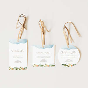 Wedding Favour Tags: Watercolour Wedding Favour Tag and Sticker