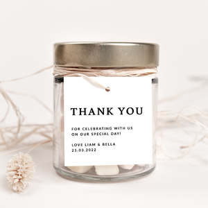 Wedding Favour Tags: Elegant Wedding Thank You Tag and Sticker