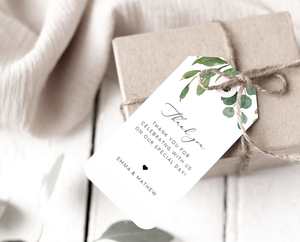 Greenery Wedding Favor Tag Template