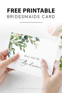 Free Wedding Invitation Templates: Free Bridesmaid Proposal Card Template