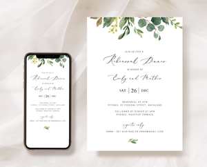 Rehearsal Dinner Invitations: Greenery Rehearsal Dinner Invitation Template