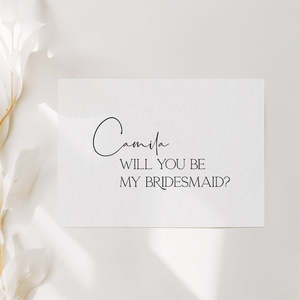 Will You Be My Bridesmaid Card: Modern Will You Be My Bridesmaid Card Template