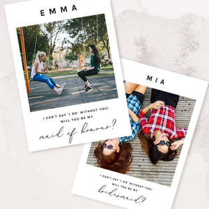 Will You Be My Bridesmaid Card Template With Photo