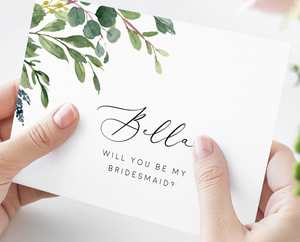 Eucalyptus Bridesmaid Proposal Card Template