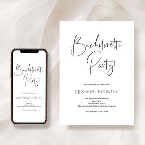Bachelorette Party Invitations: Modern Bachelorette Party Invitation Card