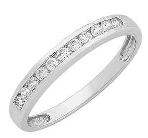 Anniversary Rings: 9ct White Gold Channel Set Diamond Ring