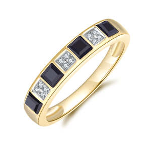 9ct Yellow Gold Sapphire And Diamond Ring