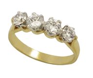 18ct Yellow Gold Four Diamond Ring
