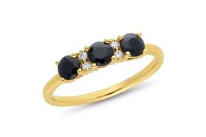 9ct Yellow Gold Sapphire And Diamond Ring