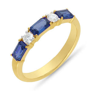 Anniversary Rings: 18ct Yellow Gold Celanese Sapphire And Diamond Ring
