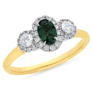 9ct Sapphire And Diamond Cluster Style Ring