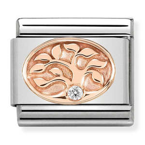 Childrens Jewellery: Nomination Composable 430305/12 Tree of Life 9ct Rose Gold CZ