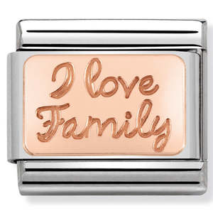 Childrens Jewellery: Nomination Composable 430101/41 Steel with 9ct Rose Gold I Love family