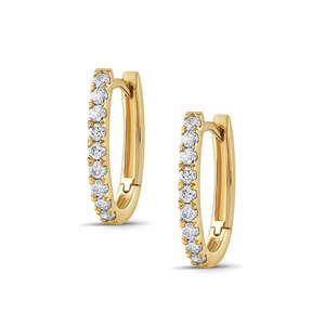 Diamond Earrings: 9ct Yellow Gold Lab Grown Diamond Huggie Earrings