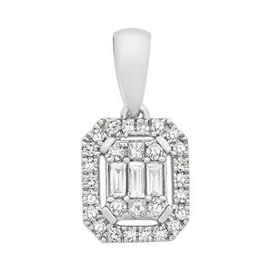9ct White Gold Diamond Pendant