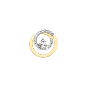 9Ct Yellow Gold Diamond Circle Pendant