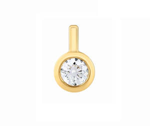 9ct Bezel Set Diamond Solitare With 9ct Yellow Gold Chain