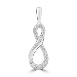 Diamond Necklaces Pendants: 9ct White Gold Diamond Set Infinity Pendant