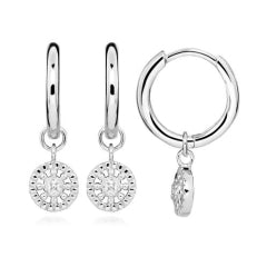 Jewellery Cubic Zirconia: Sterling Silver Huggie Hoop Earrings With A Cz Drop