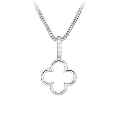 Jewellery Cubic Zirconia: Sterling Silver Clover Pedant With Cz