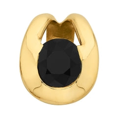 9ct Yellow Gold Curved Sapphire Pendant