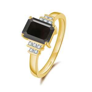 9ct Yellow Gold Sapphire And Diamond Ring
