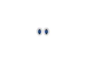 Sterling Silver Nano Sapphire And CZ Earrings