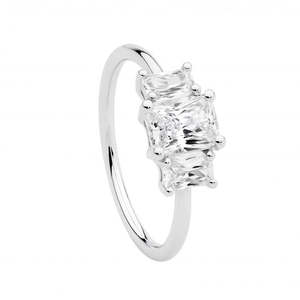 Rings: Ladies Ellani 3 Radiant Cut Cz Ring R523