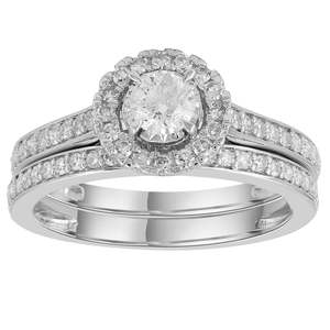 9ct White Gold Bridal Set