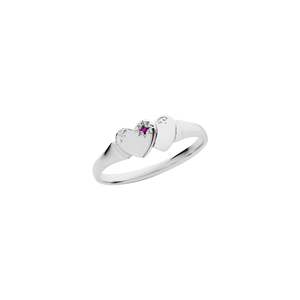 Rings Bands: Sterling Silver Signet Ring With Pink Stone