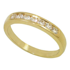 9ct Yellow Gold Channell Set Diamond Ring