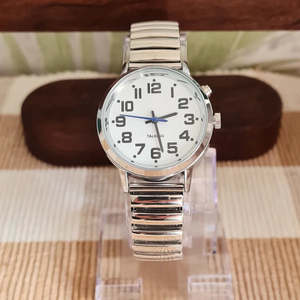 Womens Watches: Silver Ladies Talking Watch With Expanding Strap