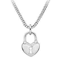 Sterling Silver Heart Padlock Pendant