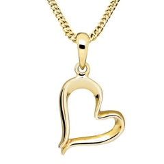 Necklaces Pendants: 9ct Yellow Gold Open Heart Pendant