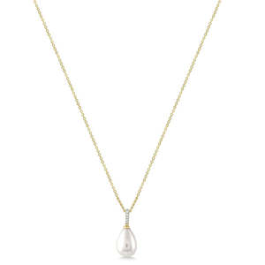 9ct Pearl & Diamond Necklace