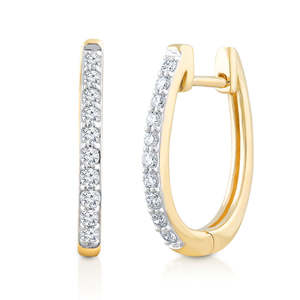 Yellow Gold Diamond Huggies