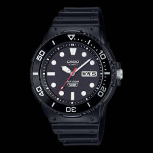 Casio: Mens Casio Watch ANA Marine Design,Black Case and Resin Band MRW230H