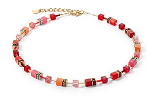 Coeur De Lion Necklace With Red Orange And Pink