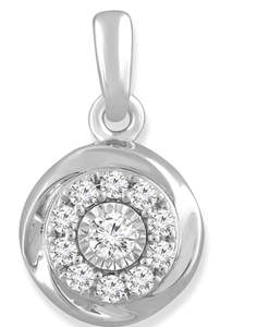 Diamonds In July Sale: 9ct White Gold Diamond Pendant