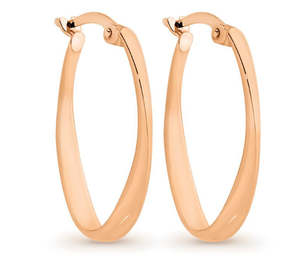 Christmas 2022 Collection: 9Ct Rose Gold Silver Bonded Twist Hoop Earrings