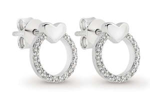 Christmas 2022 Collection: Sterling Silver Cz Circle Stud Earrings