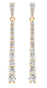 Christmas 2022 Collection: Ellani Rose Gold Plated Graduated Cz Drop Earrings
