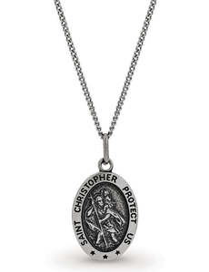 Christmas 2022 Collection: Sterling Silver St Christopher Medal & Chain