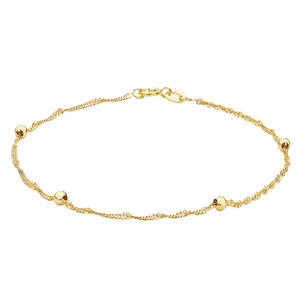 Mothers Day 2023: 9ct Yellow Gold Solid Ball Twist Bracelet