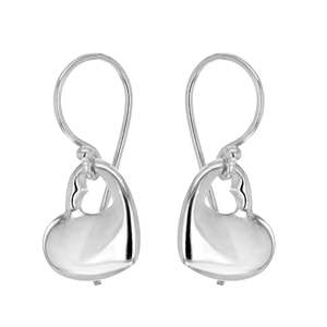 Mothers Day 2023: Sterling Silver Organic Heart Drop Earrings