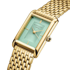 Ladies Yellow Gold Rosefield Watch With Pale Green Dial HMGSG-H04