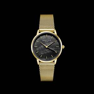 Ladies Yellow Gold Rosefield Watch With Black Dial RBGMG-R07