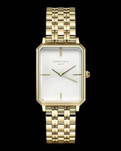 Rosefield: Ladies Gold 'Octagon' Rosefield Watch OCWSG-O40